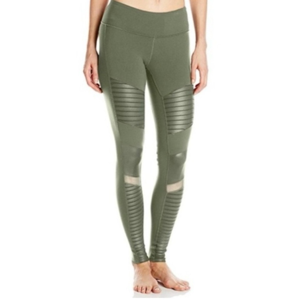 ALO Yoga Olive Moto Leggings
